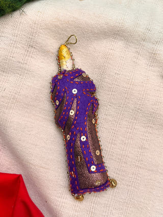 Cutwork Applique Christmas Ornament | Candle