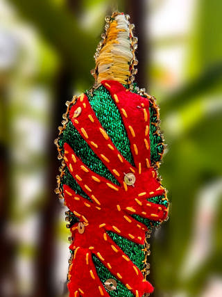 Cutwork Applique Christmas Ornament | Candle