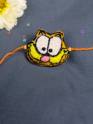 Hand Embroidery Garfield Rakhi