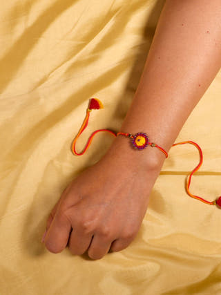 Hand Embroidered Bindu Rakhi | Set Of 3