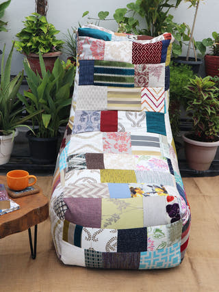 Colorful Patchwork Bean Chair