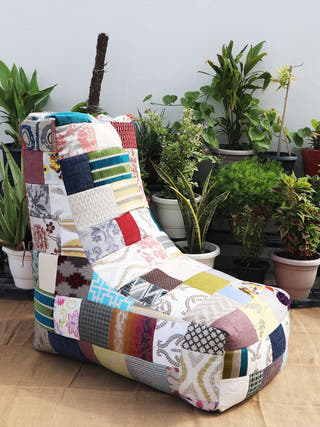 Colorful Patchwork Bean Chair