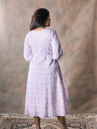 Proper Patola Pure Cotton Block Printed A-Line Dress