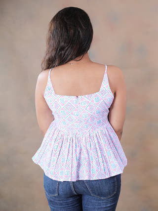 Patola Pure Cotton Block Printed Crop Top