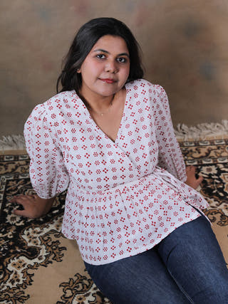 Polka Patakha Block Printed Pure Cotton Wrap Around Top
