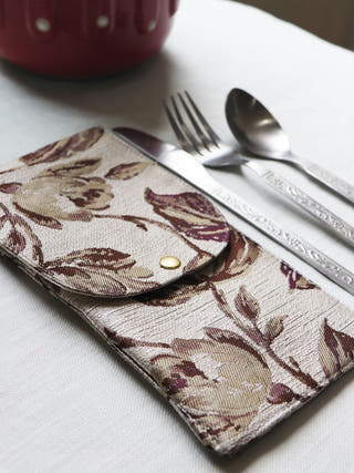 Brown Printed Cutlery Case