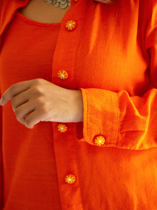 Sun kissed sunnflower Orange Dress TARI: the loom theory