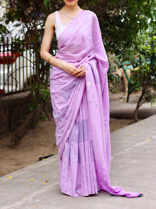 Summer Dew Mulmul Saree Lavender KASIA