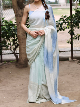 Endless Summer Mulmul Saree Blue KASIA