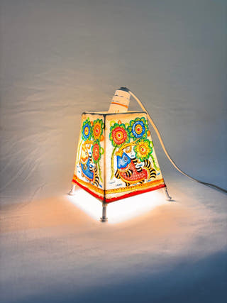 Fish And Floral Table Lamp - Multicolor