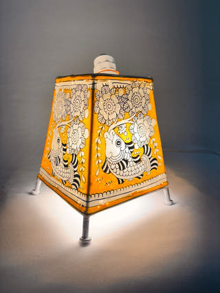 Fish And Floral Table Lamp - Yellow