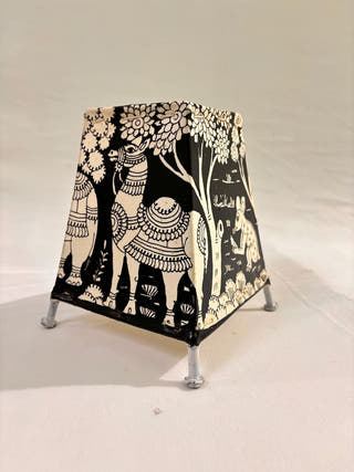 Tree Of Life Design Table Lamp - Black