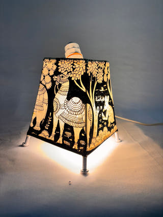Tree Of Life Design Table Lamp - Black
