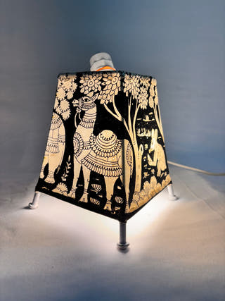 Tree Of Life Design Table Lamp - Black