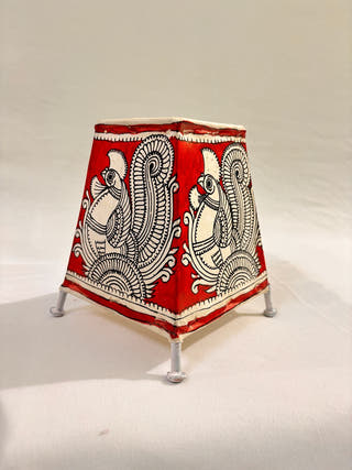 Peacock Table Lamp - Red