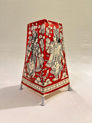 Radha Krishan Table Lamp - Red