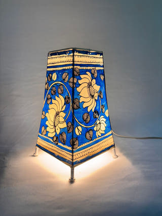 Lotus Design Table Lamp - Blue