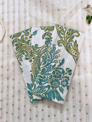 Grand White with Blue Printed Money Envelope