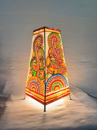 Peacock Tholu Bommalata Table Lamp