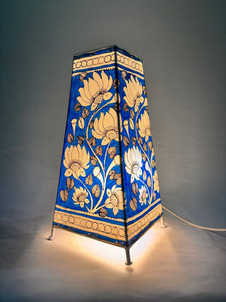 Lotus Design Table Lamp - Blue