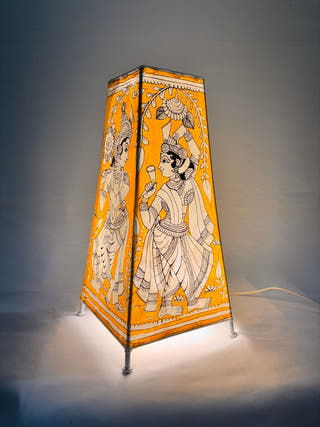 Radha Krishan Tholu Table Lamp - Yellow