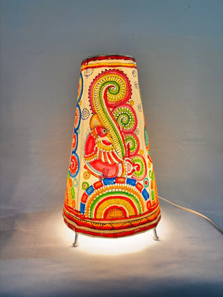 Peacock Tholu Bommalata Table Lamp