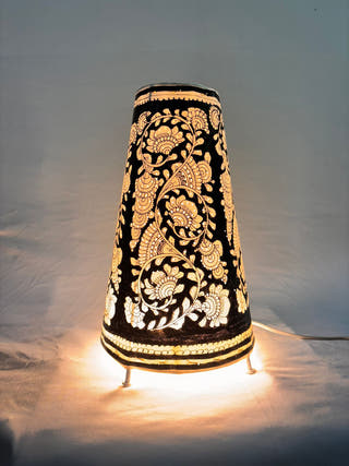 Tholu Bommalata Lotus Lamp - Black