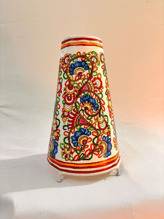 Tholu Bommalata Lotus Lamp - Multicolor