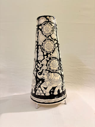 Elephant Flower Tholu Bommalata Table Lamp