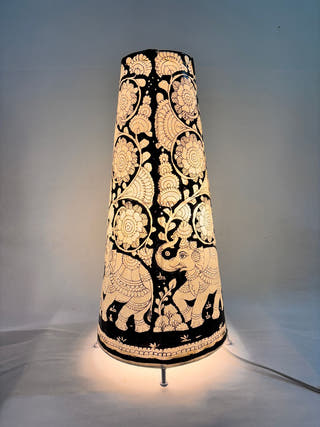 Elephant Flower Tholu Bommalata Table Lamp