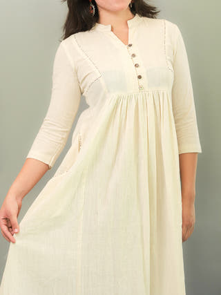 Pearl String Dress In Off-White Moralfibre