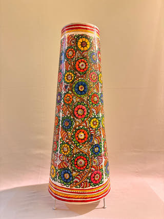 Nimmalakunta Tholu Bommalata Pushpavalli Heritage Leather Lamp - Multicolor