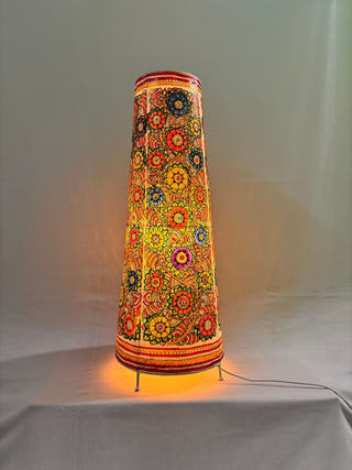 Nimmalakunta Tholu Bommalata Pushpavalli Heritage Leather Lamp - Multicolor