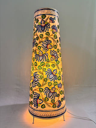 Neelambara Heritage Leather Lamp - Multicolor
