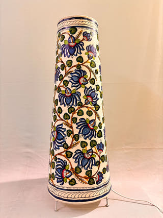 Neelambara Heritage Leather Lamp - Multicolor