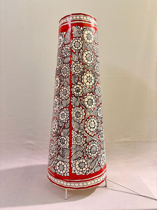 Nimmalakunta Tholu Bommalata Pushpavalli Heritage Leather Lamp - Red