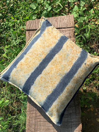 Ecoprinted Handwoven Cushion Cover Neil Off White Bageeya