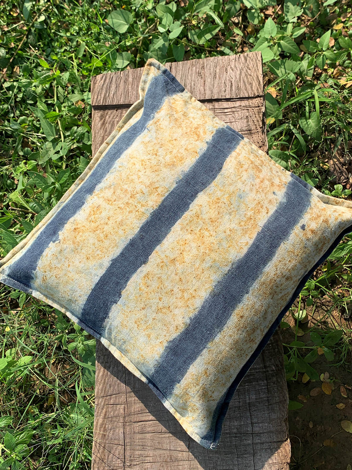 Ecoprinted Handwoven Cushion Cover Neil Off White