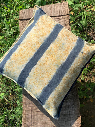 Ecoprinted Handwoven Cushion Cover Neil Off White Bageeya