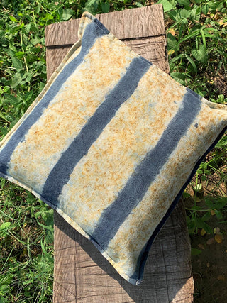 Ecoprinted Handwoven Cushion Cover Neil Off White Bageeya