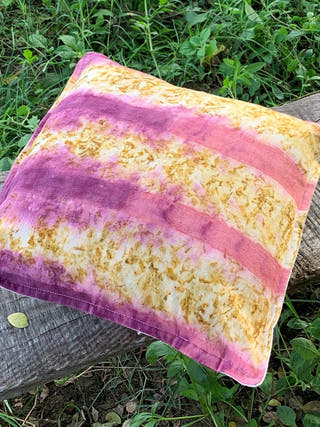 Ecoprinted Handwoven Cushion Cover White Bageeya