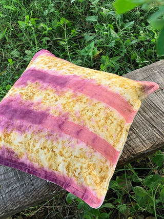 Ecoprinted Handwoven Cushion Cover White Bageeya