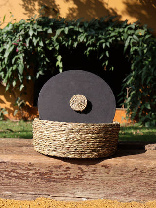 Handmade Sabai Roti Box With Wooden Lid