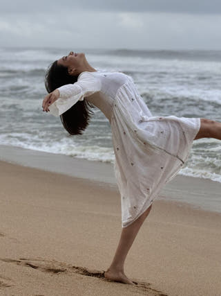 Spring Serenade White Jamdani Dress