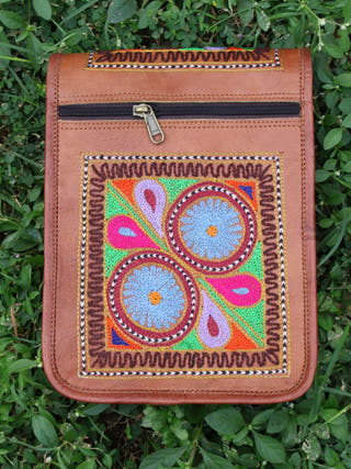 Flower Embroidered Sling Bag