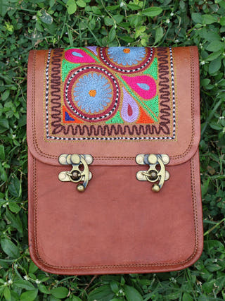 Flower Embroidered Sling Bag