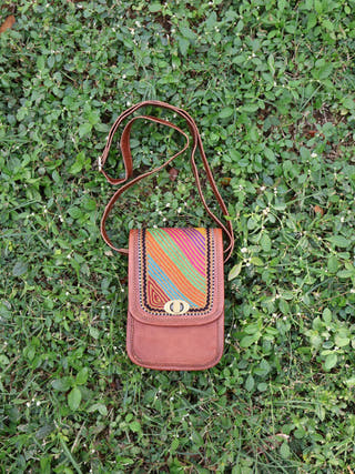 Multicolor Embroidered Side Sling Bag