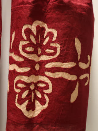 Hand Applique Cotton Stole | Maroon Floral
