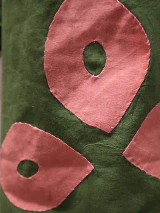 Hand Applique Cotton Stole | Green