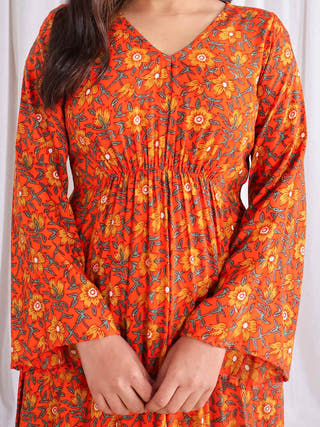 Miranda Flare Modal Dress Sivaka India Orange
